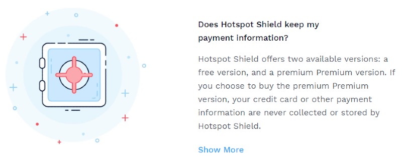 hotspot shield log payment info
