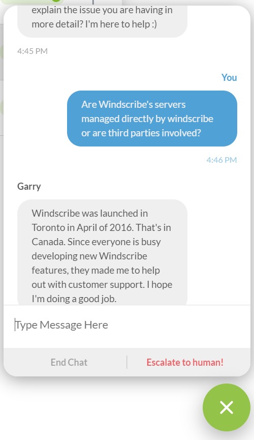 Windscribe chat 