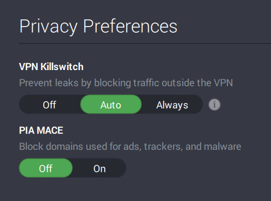 Private Internet Access app privacy