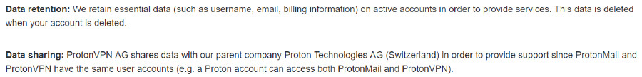 proton privacy policy