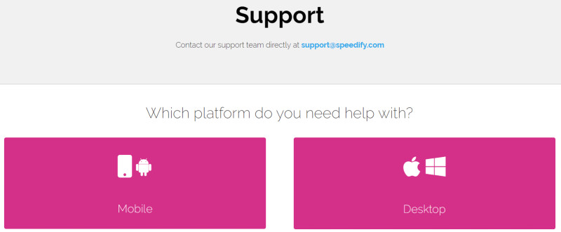 speedify support