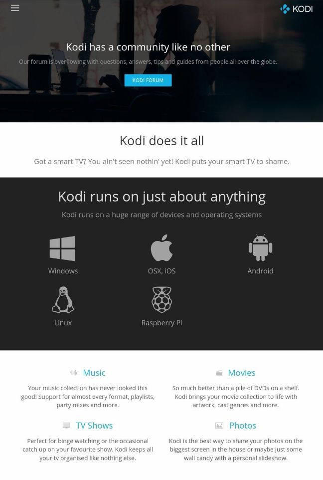 Kodi Webpage
